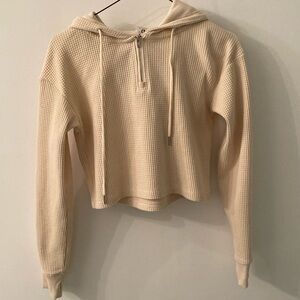 Beige Waffle Knit Hoodie
